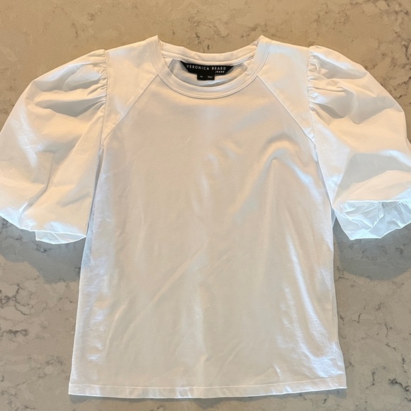 Veronica Beard Tops - Veronica Beard Ivory Puff Sleeve Blouse